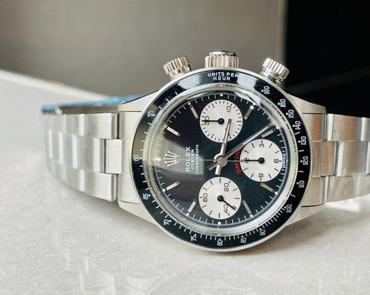 VINTAGE Daytona 6263 SS Black Dial 2 on Bracelet Venus 75