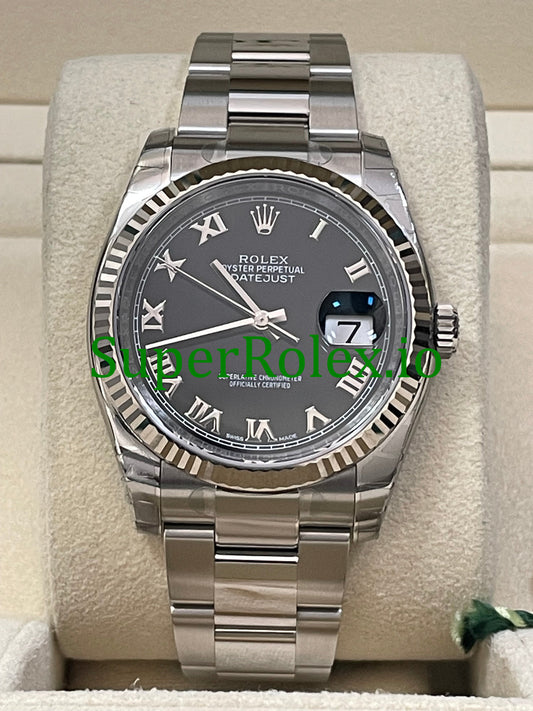 Datejust 36 Steel Black Roman Dial Ref.116234