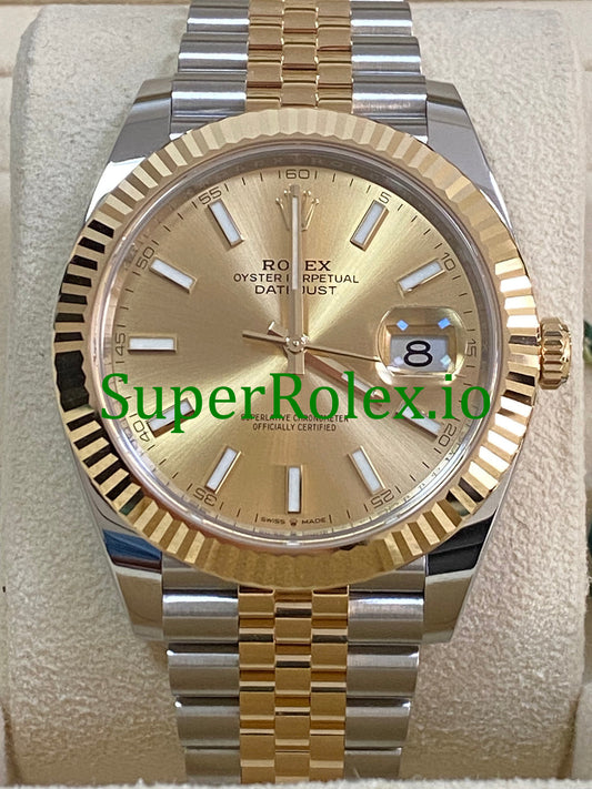 Datejust 41 Yellow Gold Champagne Index Dial Ref.126333