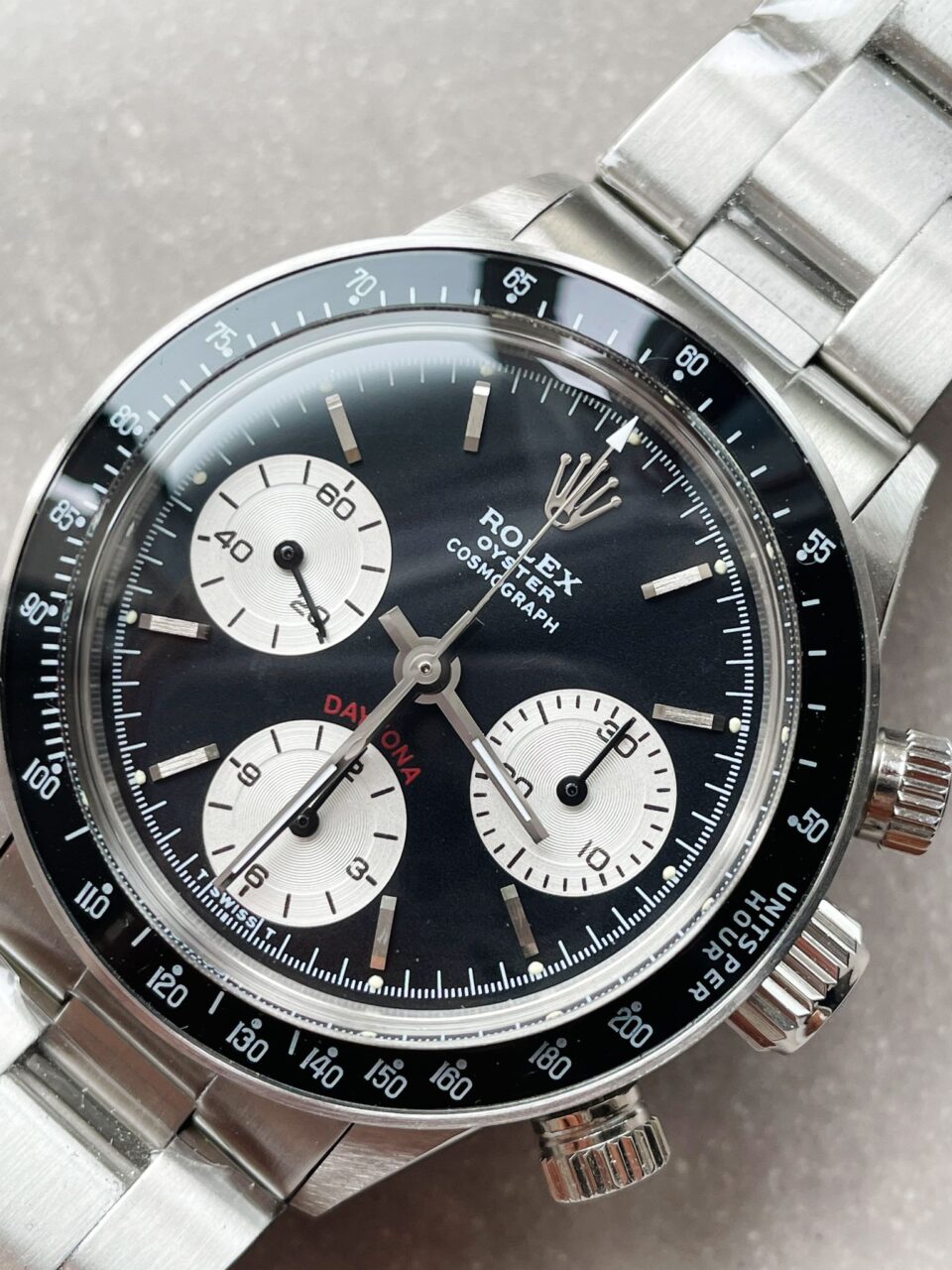 VINTAGE Daytona 6263 SS Black Dial 2 on Bracelet Venus 75