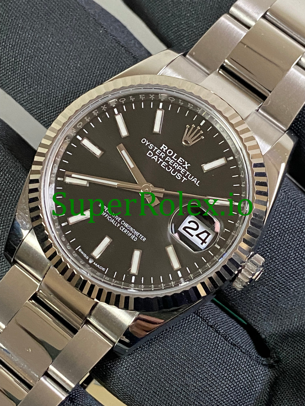 Replica Datejust 36 Steel Black Index Dial Ref.126234