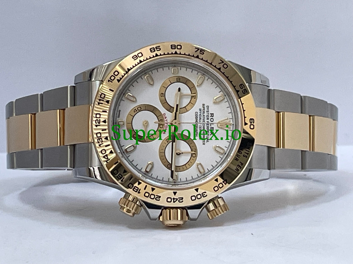 Cosmograph Daytona 40 Yellow Rolesor White Index Dial Ref.116503