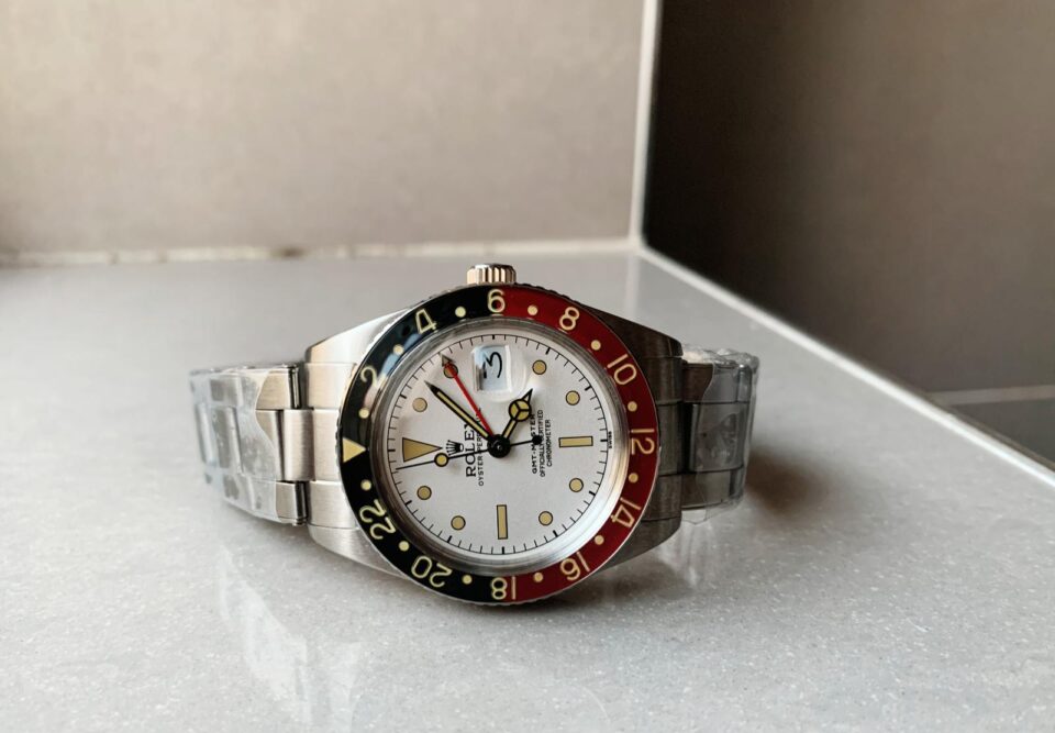 VINTAGE GMT Master 6542 Black/Red Bezel White Dial A2836