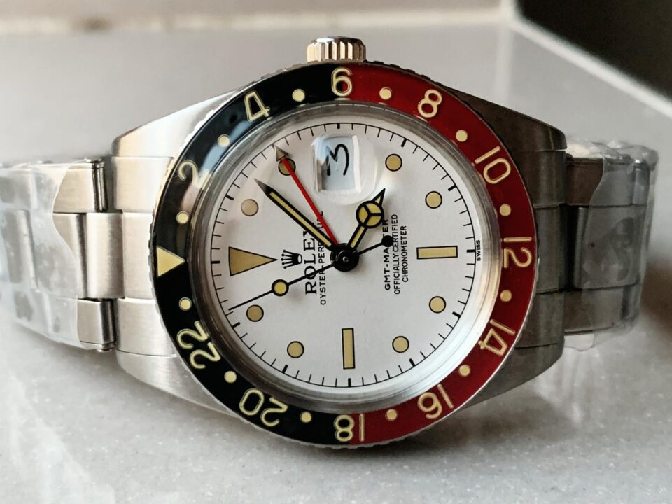 VINTAGE GMT Master 6542 Black/Red Bezel White Dial A2836