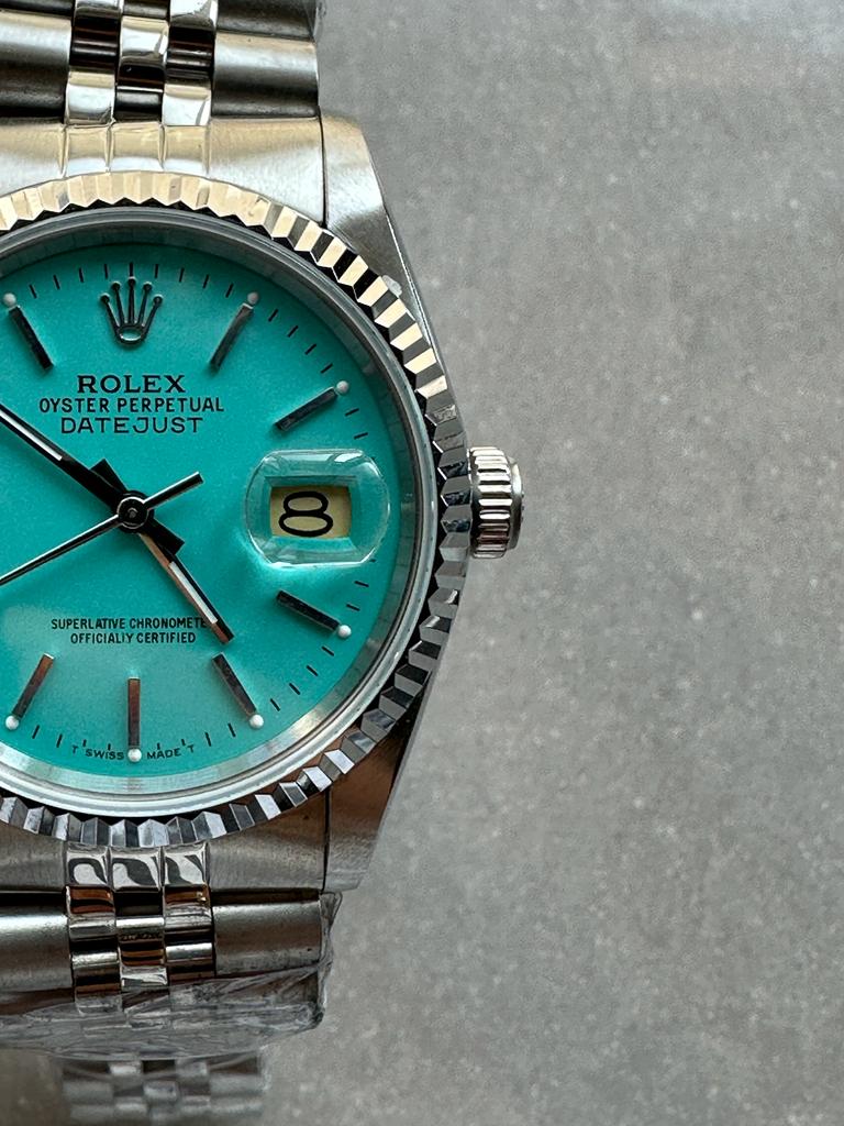 KING 1:1 DATEJUST 36mm 16233 FLUTED BEZEL BEST EDITION 904L STEEL TIFFANY BLUE DIAL A2825