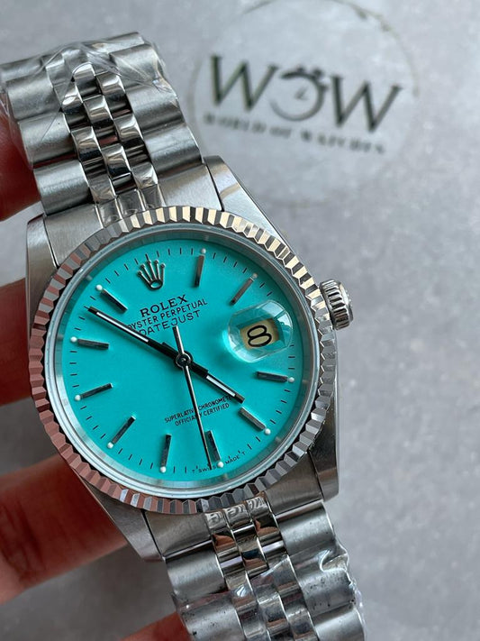 KING Factory 1:1 DATEJUST 36mm 16233 FLUTED BEZEL BEST EDITION 904L STEEL TIFFANY BLUE DIAL ON A2825