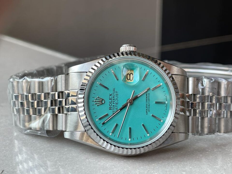 KING Factory 1:1 DATEJUST 36mm 16233 FLUTED BEZEL BEST EDITION 904L STEEL TIFFANY BLUE DIAL ON A2825