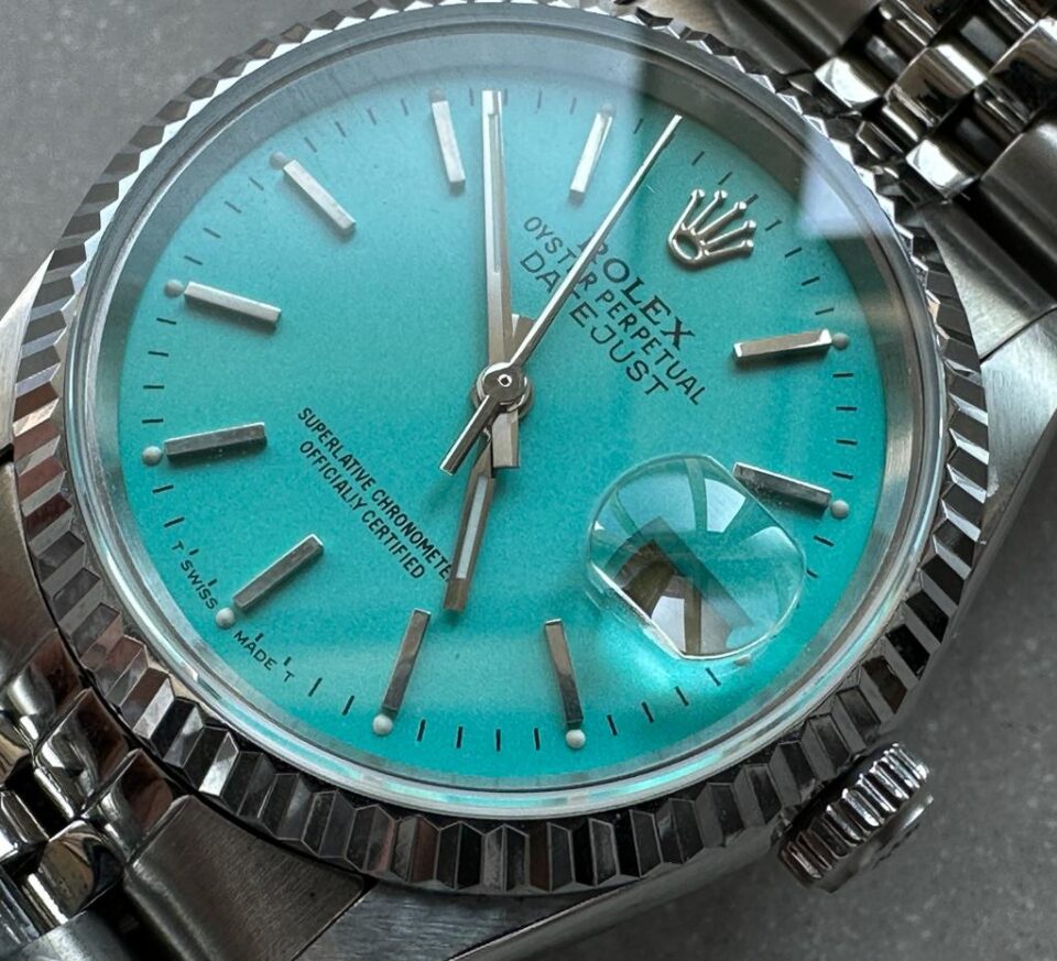KING 1:1 DATEJUST 36mm 16233 FLUTED BEZEL BEST EDITION 904L STEEL TIFFANY BLUE DIAL A2825
