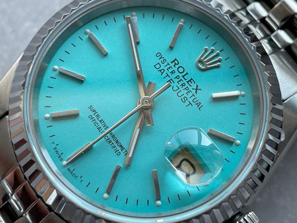 KING 1:1 DATEJUST 36mm 16233 FLUTED BEZEL BEST EDITION 904L STEEL TIFFANY BLUE DIAL A2825