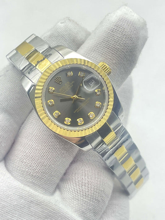 Lady-Datejust 26 Yellow Gold and Steel Diamond Dial Ref.179173