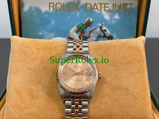 Datejust 36 Steel and Everose Gold Rose Index Dial Ref.1601