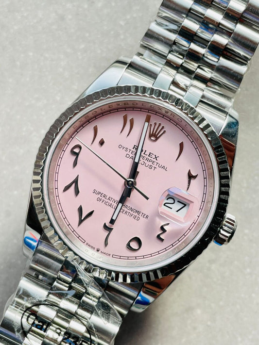 DIWF Factory 1:1 DateJust 36 126234 Best Edition 904L Steel Tiffany Pink Dial Arabic Marker SA3235