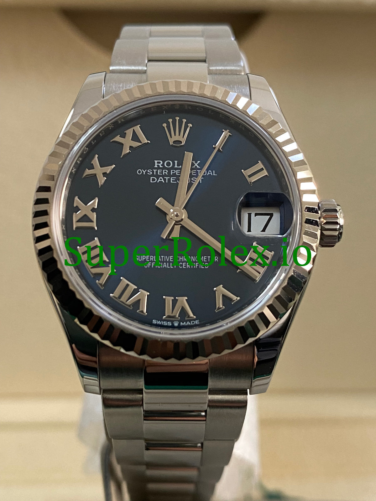 Datejust 31 Steel and White Gold Blue Roman Dial Ref.278274